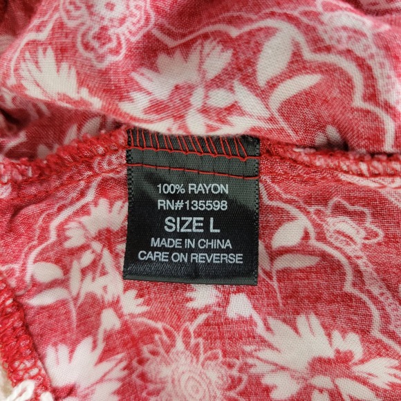 Rue 21 Womens Blouse Large Top Red Crochet Hem Sleeveless Spaghetti Strap Shirt - Picture 7 of 8